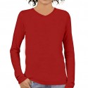 Dobbo Womens Plain Cotton V Neck Full Sleeves Multicolour T Shirt