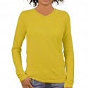 Dobbo Womens Plain Cotton V Neck Full Sleeves Multicolour T Shirt